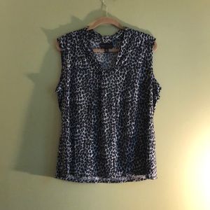 Dana Buchman Cheetah Print Sleeveless Blouse
